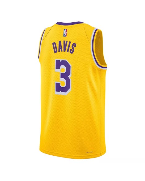 Maillot Swingman Los Angeles Lakers Anthony Davis #3 Nike Or 2022/23 pour hommes - Édition Icon