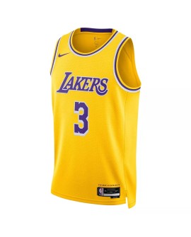 Maillot Swingman Los Angeles Lakers Anthony Davis #3 Nike Or 2022/23 pour hommes - Édition Icon
