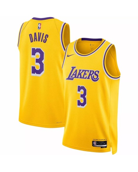 Maillot Swingman Los Angeles Lakers Anthony Davis #3 Nike Or 2022/23 pour hommes - Édition Icon