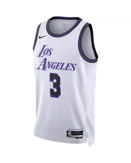 Maillot Swingman Los Angeles Lakers Anthony Davis #3 Nike blanc 2022/23 pour hommes - City Edition