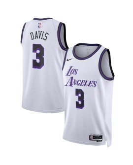 Maillot Swingman Los Angeles Lakers Anthony Davis #3 Nike blanc 2022/23 pour hommes - City Edition