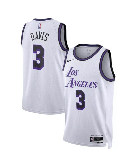 Maillot Swingman Los Angeles Lakers Anthony Davis #3 Nike blanc 2022/23 pour hommes - City Edition