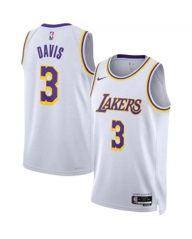 Maillot Swingman Los Angeles Lakers Anthony Davis #3 Nike Blanc 2022/23 pour Homme - Édition Association