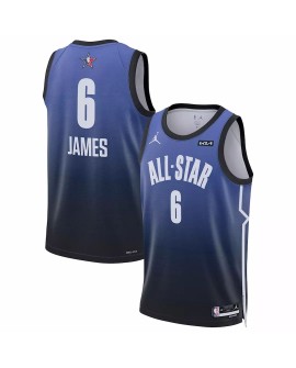 Maillot Swingman LeBron James #6 Jordan Brand bleu pour homme 2023 NBA All-Star Game