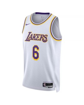 Maillot Swingman Los Angeles Lakers LeBron James #6 Nike blanc 2022/23 pour hommes - Édition Association