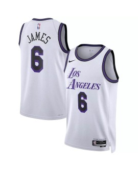 Maillot Swingman Los Angeles Lakers LeBron James #6 Nike blanc 2022/23 pour hommes - City Edition