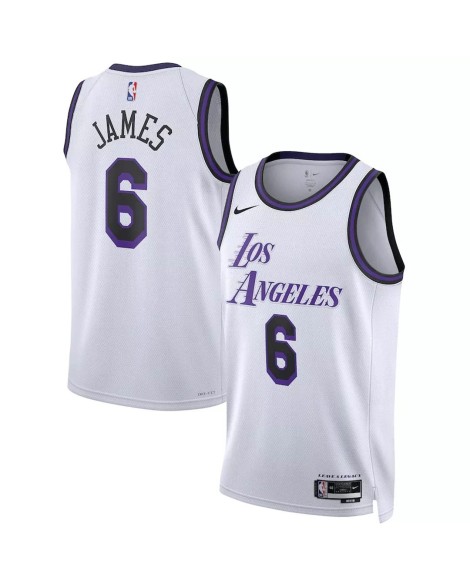Maillot Swingman Los Angeles Lakers LeBron James #6 Nike blanc 2022/23 pour hommes - City Edition