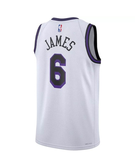 Maillot Swingman Los Angeles Lakers LeBron James #6 Nike blanc 2022/23 pour hommes - City Edition