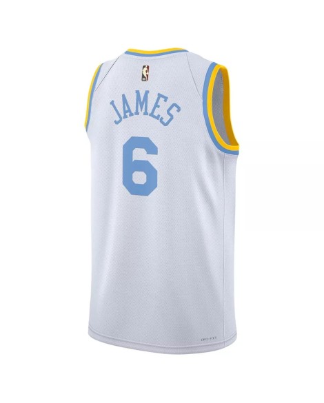 Maillot Swingman Los Angeles Lakers LeBron James #6 Nike blanc 2022/23 pour hommes - Édition classique