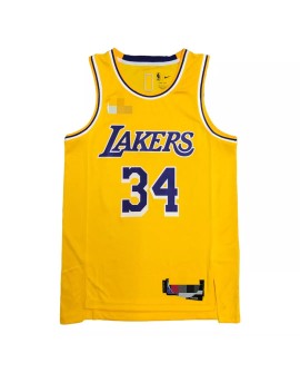 Maillot Swingman Los Angeles Lakers O'NEAL #34 Gold 2021 Diamond pour hommes - Édition Icon