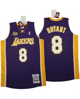 Maillot NBA Swingman #8 Mitchell & Ness des Los Angeles Lakers Kobe Bryant pour homme violet 2000/01