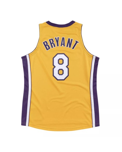 Maillot de bois dur jaune Kobe Bryant #8 Mitchell & Ness des Lakers de Los Angeles pour hommes, finale à domicile 1999-00