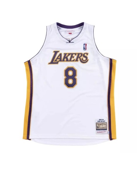 Maillot Los Angeles Lakers Kobe Bryant #8 Mitchell & Ness blanc 2003-04 Hardwood Classics pour hommes