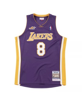 Maillot Los Angeles Lakers Kobe Bryant #8 Mitchell&Ness Violet 00-01 Hardwood Classics pour hommes