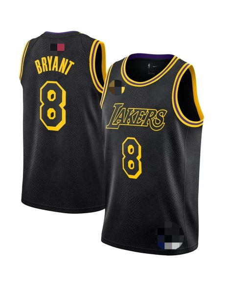 Maillot Swingman noir Kobe Bryant #8 des Los Angeles Lakers pour hommes - Édition City
