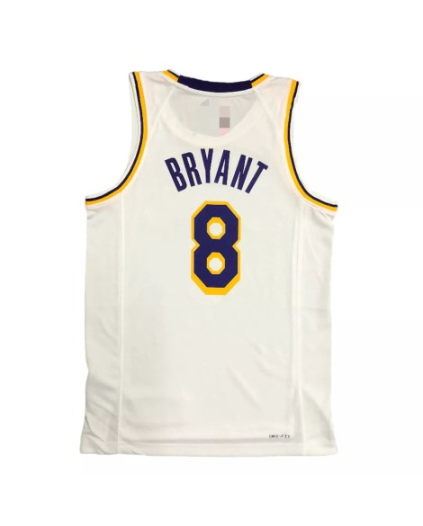 Maillot Swingman Los Angeles Lakers Kobe Bryant #8 White Diamond pour hommes - Édition Icon