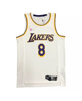 Maillot Swingman Los Angeles Lakers Kobe Bryant #8 White Diamond pour hommes - Édition Icon