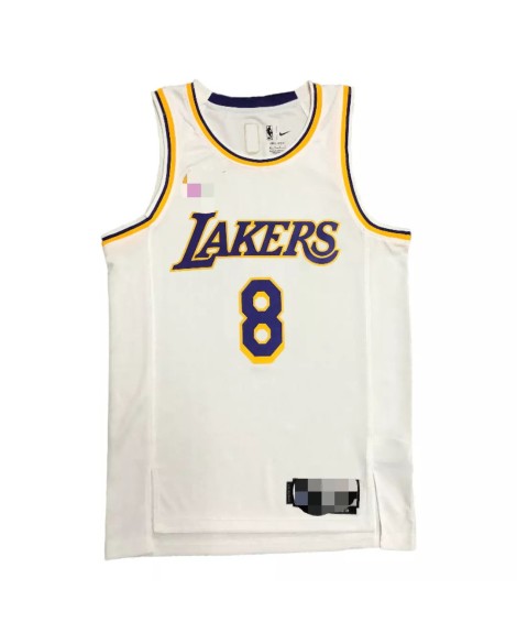 Maillot Swingman Los Angeles Lakers Kobe Bryant #8 White Diamond pour hommes - Édition Icon