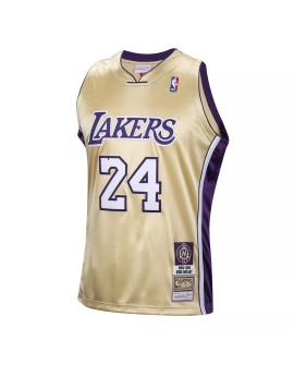 Maillot pour hommes des Los Angeles Lakers Kobe Bryant #24 Mitchell & Ness Gold Hall of Fame classe de 2020