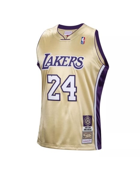 Maillot pour hommes des Los Angeles Lakers Kobe Bryant #24 Mitchell & Ness Gold Hall of Fame classe de 2020