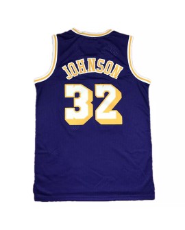 Maillot Magic Johnson #32 des Los Angeles Lakers pour hommes Mitchell&Ness Violet 84-85 Hardwood Classics
