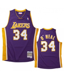 Maillot NBA Swingman Los Angeles Lakers Lakers O'NEAL #34 Mitchell & Ness violet 1999/00 pour homme