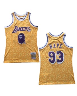 BAPE x Mitchell & Ness Lakers ABC Maillot de basket-ball jaune Swingman