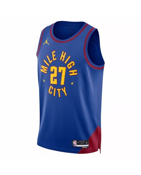 Maillot Swingman Denver Nuggets Jamal Murray #27 Jordan Brand bleu pour hommes 2022/23 - Édition Statement