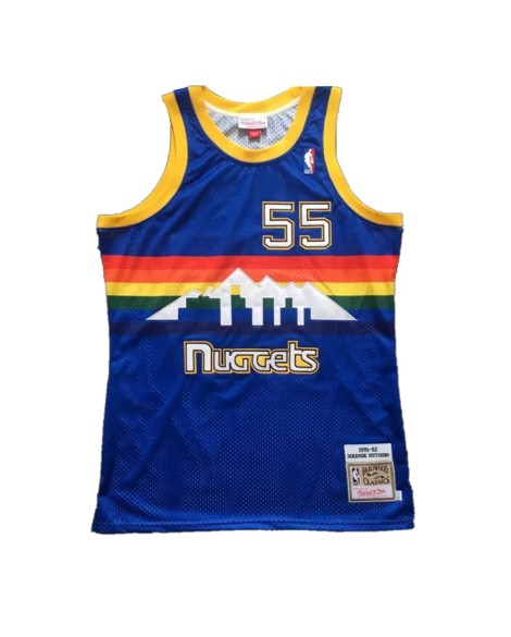 Denver Nuggets Mutombo #55 Mitchell & Ness Bleu 1991/92 Swingman Maillot NBA Homme