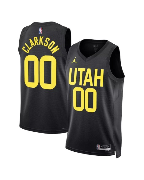 Maillot Swingman Utah Jazz Jordan Clarkson #00 Jordan Brand noir 2022/23 pour hommes - Édition Statement