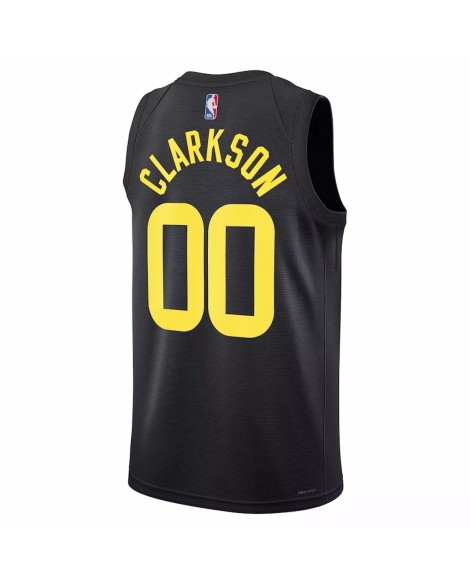 Maillot Swingman Utah Jazz Jordan Clarkson #00 Jordan Brand noir 2022/23 pour hommes - Édition Statement