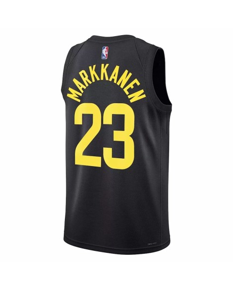 Maillot Swingman Utah Jazz Lauri Markkanen #23 Jordan Brand noir 2022/23 pour hommes - Édition Statement