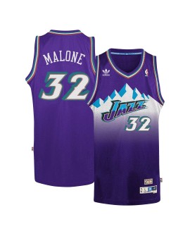 Maillot NBA Swingman Utah Jazz Karl Malone #32 Adidas Violet 1996/97 pour Homme