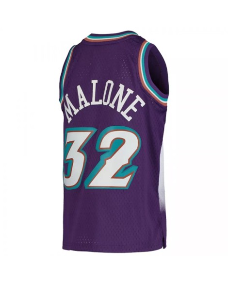 Maillot NBA Swingman Utah Jazz Karl Malone #32 Mitchell & Ness violet 1996/97 pour homme