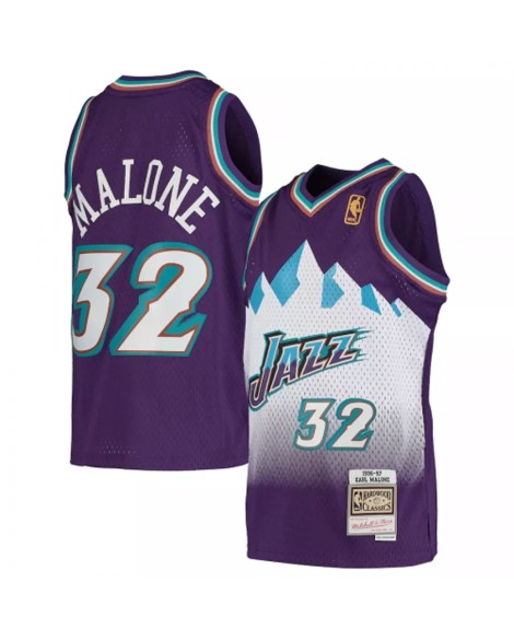Maillot NBA Swingman Utah Jazz Karl Malone #32 Mitchell & Ness violet 1996/97 pour homme