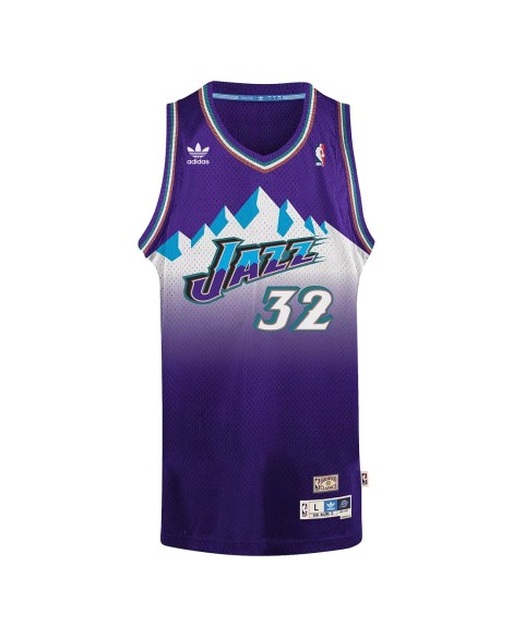 Maillot NBA Swingman Utah Jazz Karl Malone #32 Adidas Violet 1996/97 pour Homme