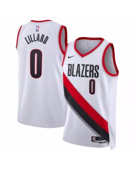 Maillot Swingman Portland Trail Blazers Damian Lillard #0 blanc 22/23 pour hommes - Édition Association