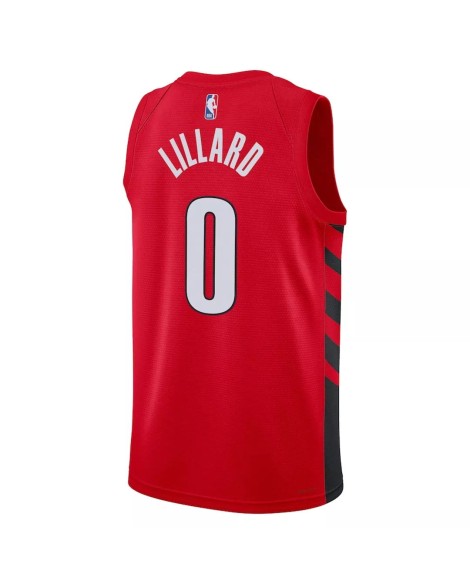 Maillot Portland Trail Blazers Damian Lillard #0 Jordan Rouge 22/23 Swingman pour hommes - Édition Statement