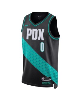 Portland Trail Blazers pour hommes Damian Lillard #0 Nike Noir 22/23 Swingman Maillot - City Edition