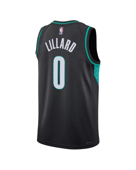 Portland Trail Blazers pour hommes Damian Lillard #0 Nike Noir 22/23 Swingman Maillot - City Edition