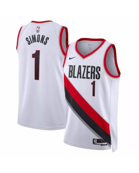 Maillot Swingman Portland Trail Blazers Anfernee Simons #1 blanc 22/23 pour hommes - Édition Association