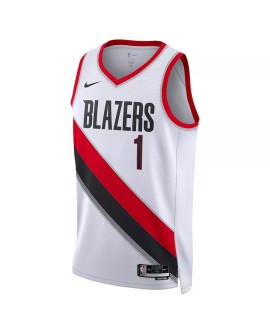 Maillot Swingman Portland Trail Blazers Anfernee Simons #1 blanc 22/23 pour hommes - Édition Association