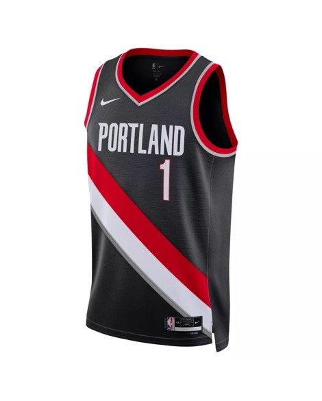 Maillot Swingman Portland Trail Blazers Anfernee Simons #1 noir 2022/23 pour hommes - Édition Icon