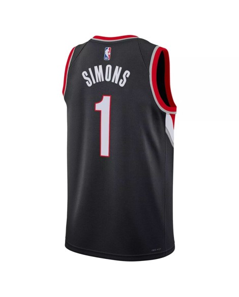 Maillot Swingman Portland Trail Blazers Anfernee Simons #1 noir 2022/23 pour hommes - Édition Icon