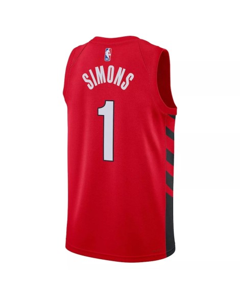 Maillot Portland Trail Blazers Anfernee Simons #1 Jordan Rouge 22/23 Swingman pour hommes - Édition Statement