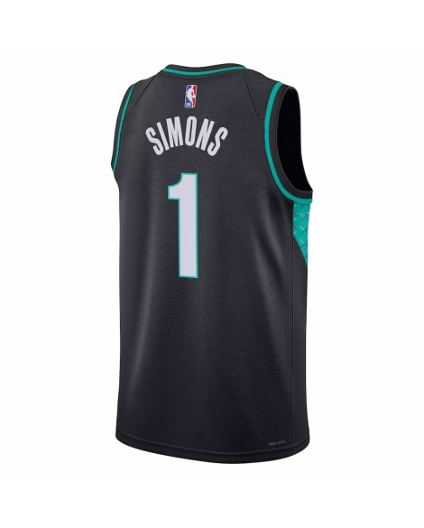 Maillot Swingman Portland Trail Blazers Anfernee Simons #1 Nike noir 22/23 pour hommes - City Edition