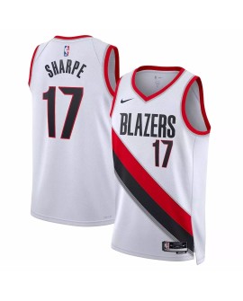 Maillot Swingman Portland Trail Blazers Shaedon Sharpe #17 blanc 2022/23 pour hommes - Édition Association