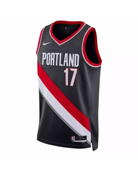 Maillot Swingman Portland Trail Blazers Shaedon Sharpe #17 noir 2022/23 pour hommes - Édition Icon