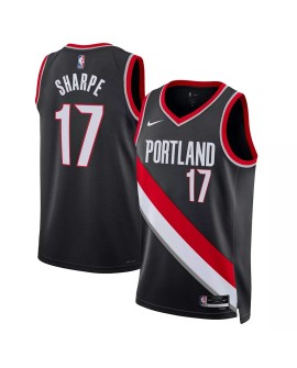 Maillot Swingman Portland Trail Blazers Shaedon Sharpe #17 noir 2022/23 pour hommes - Édition Icon