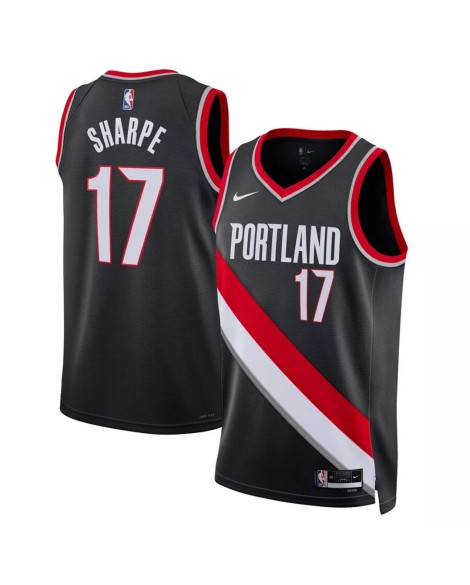Maillot Swingman Portland Trail Blazers Shaedon Sharpe #17 noir 2022/23 pour hommes - Édition Icon